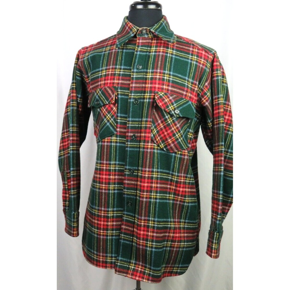 Men's Vintage WOOLRICH Long Sleeved Plaid Wool Blend Button Up Shirt‎ Large - Picture 3 of 8